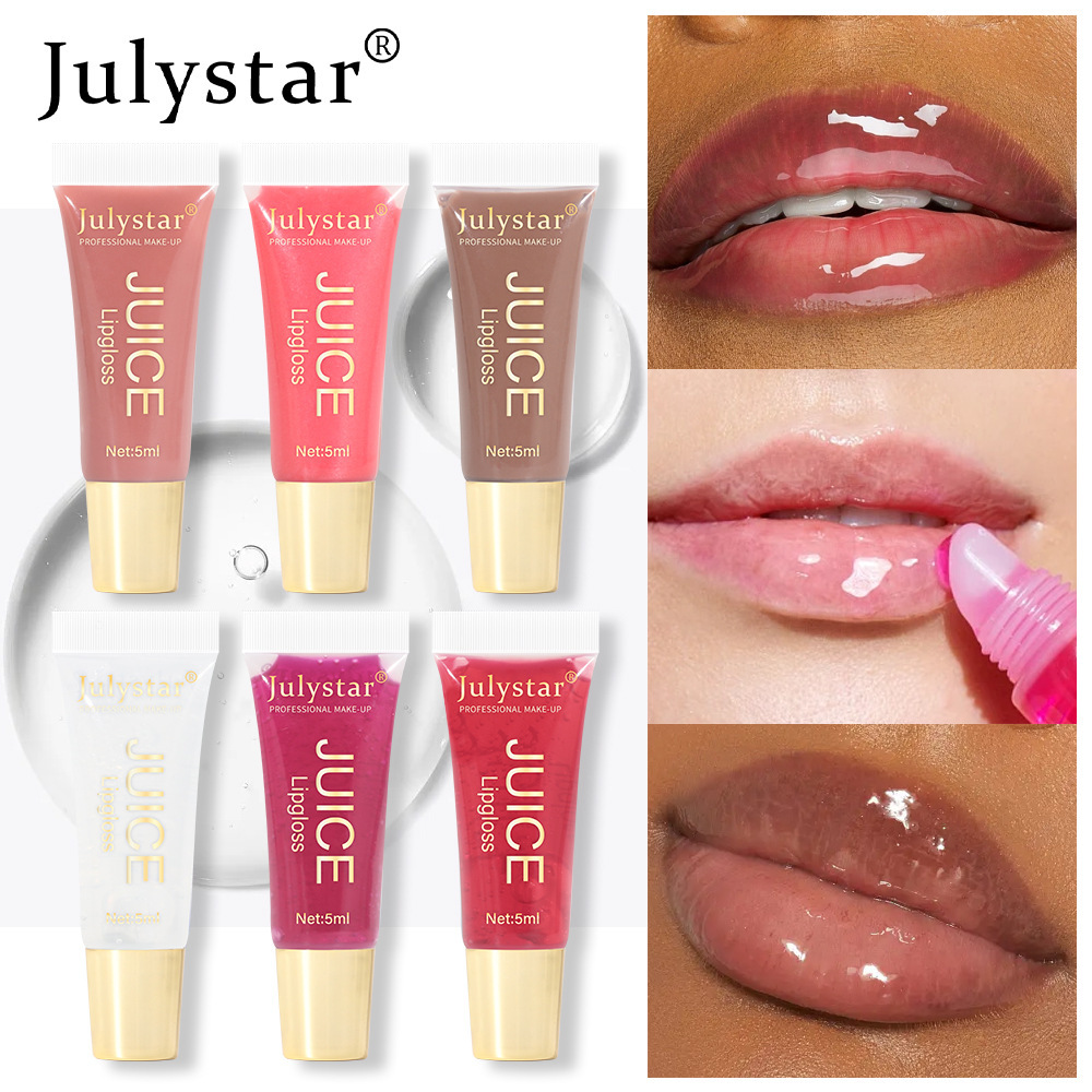 Julystar Beauty Natural Chi Long Bao Wet Mirror Lip Gloss Fruit Taste Toot Lip Moisturizing Water Light Lip Gloss