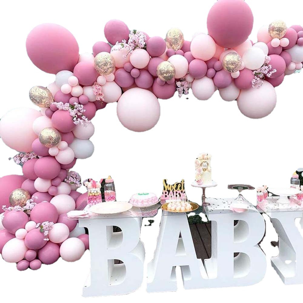 Amazon Pink White Metal Pink Balloon Chain Set Birthday Sequin Balloon Package Party Arrangement Wedding
