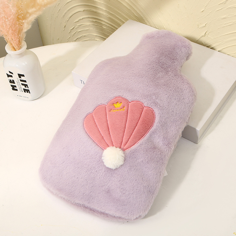 Cross-Border New Arrival Plush Female Student Hot Compress Belly Hot-Water Bag PVC Thickened Household Removable and Washable Hot Water Injection Bag