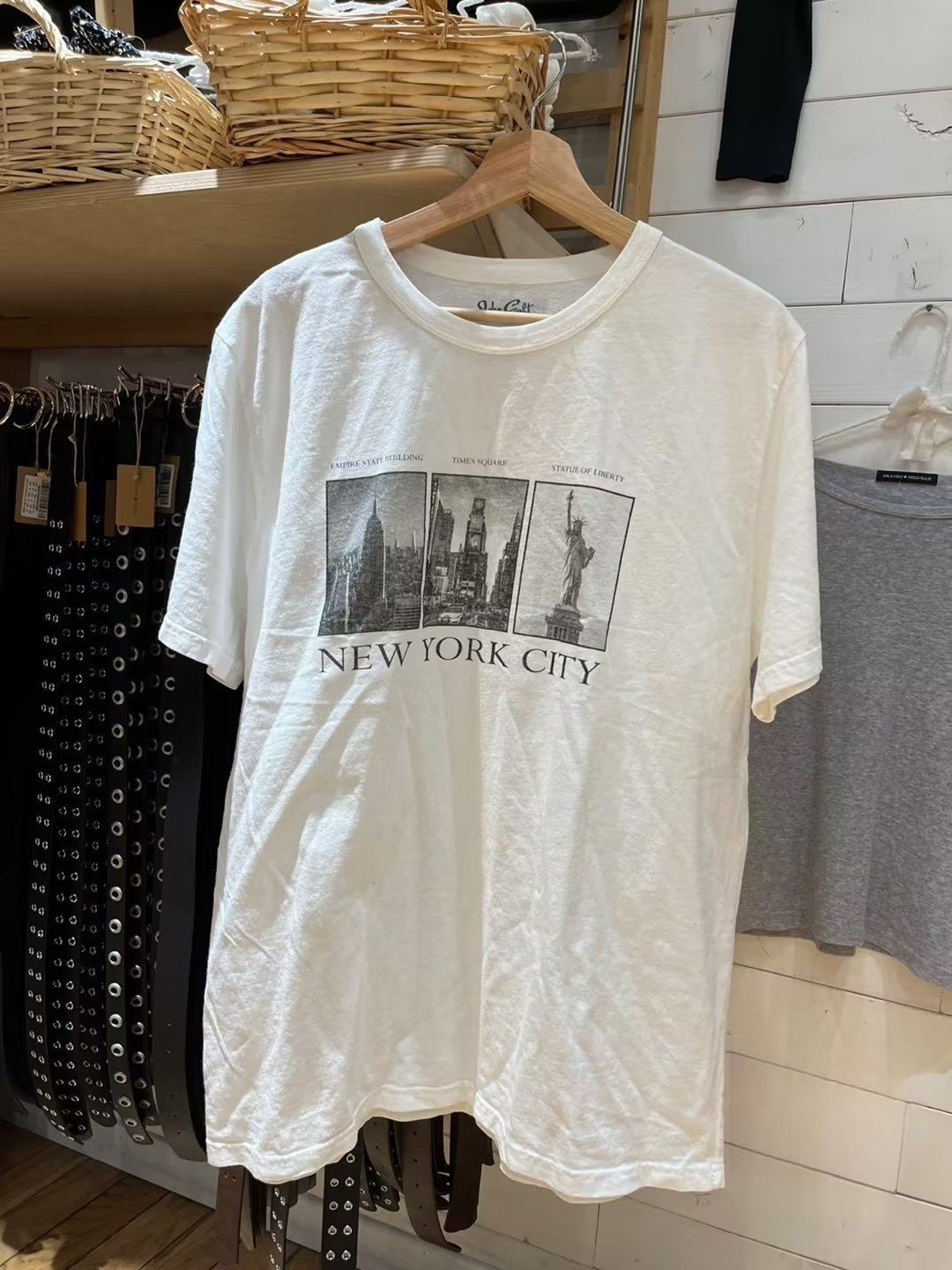 bm风新款美式黑色new york city印花短袖bm辣妹自由女神宽松t恤潮