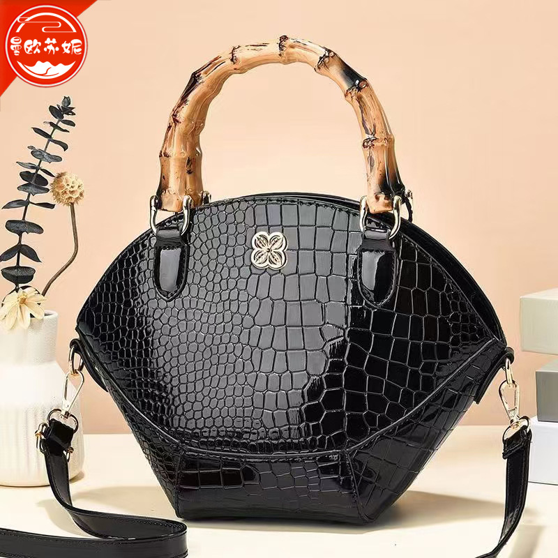 Advanced Texture Retro Bamboo Joint Handbags Women's 2023 New Niche Creative Shoulder Bag Messenger Bag Women's Bag