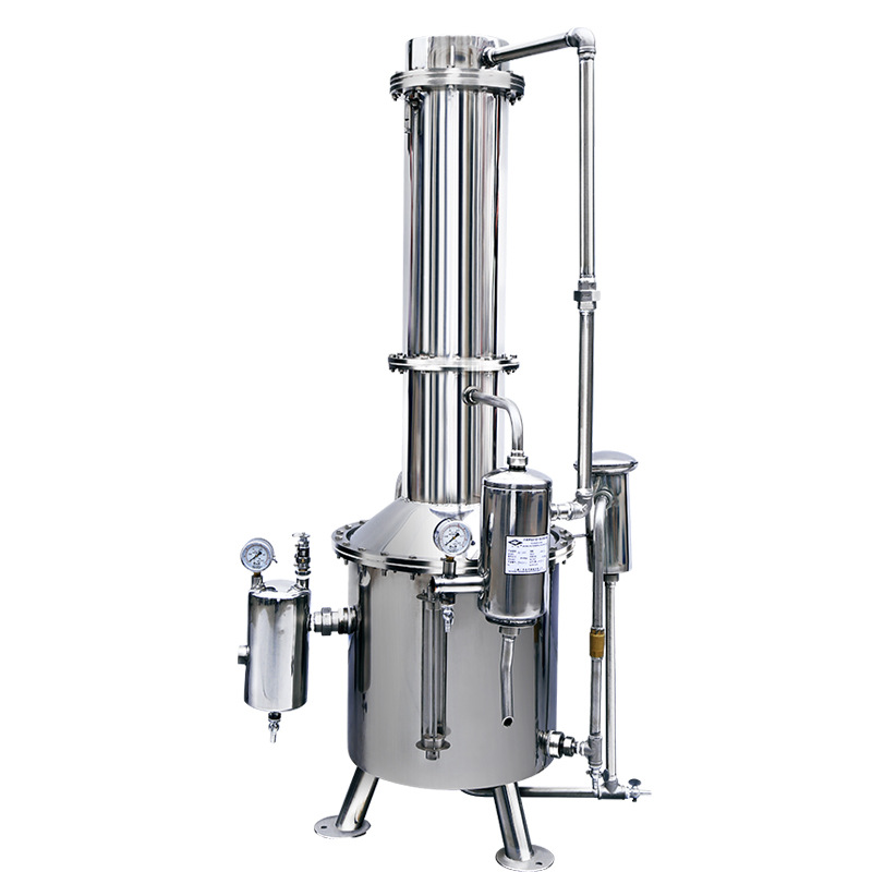 三申50l/时100l/时200l/时400l/时全不锈钢塔式蒸汽重蒸馏水器
