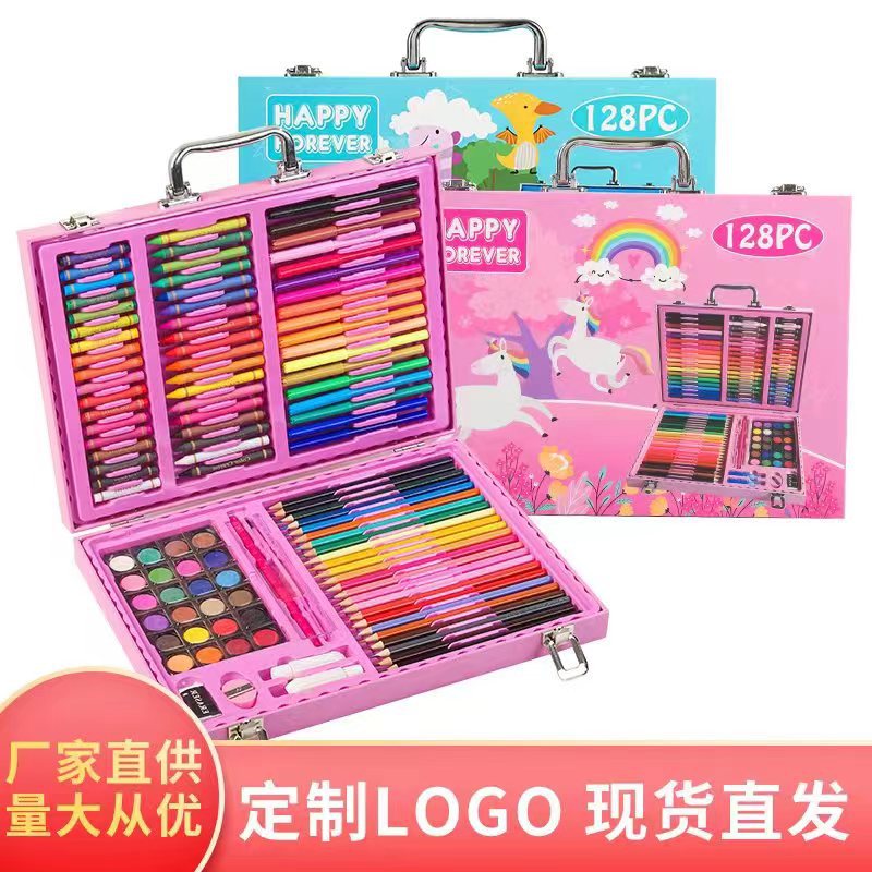 Painting Kit Watercolor Pen Crayon Art Painting Wooden Box Gift Box Factory Direct Hair