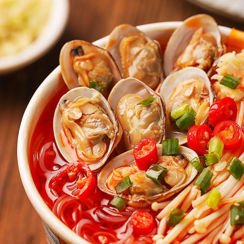 巴狗鲜食花甲粉156g传统冲泡懒人速食粉丝蒜蓉花甲粉袋装6桶装