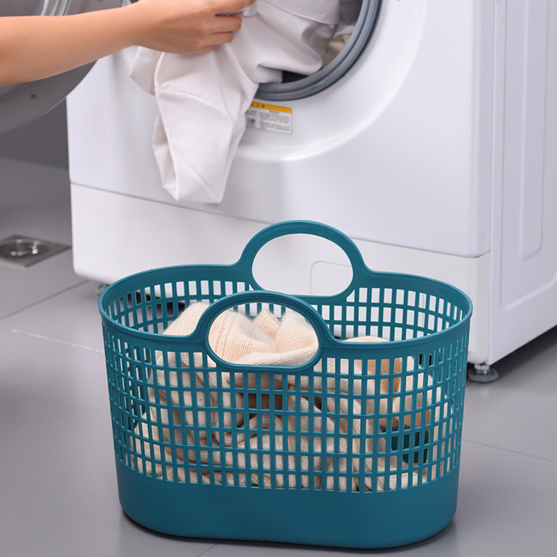 Wanchang Plastic Hollow Basket Laundry Basket Creative New Supermarket Shopping Basket Household Sundries Storage Basket