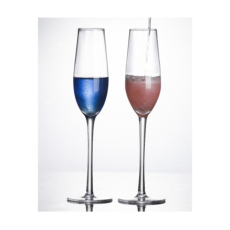 European-Style Champagne Glass Red Wine Glass Crystal Red Wine Glass Artificial Blown Wine Goblet Foreign Trade Export Spot Manufacturer