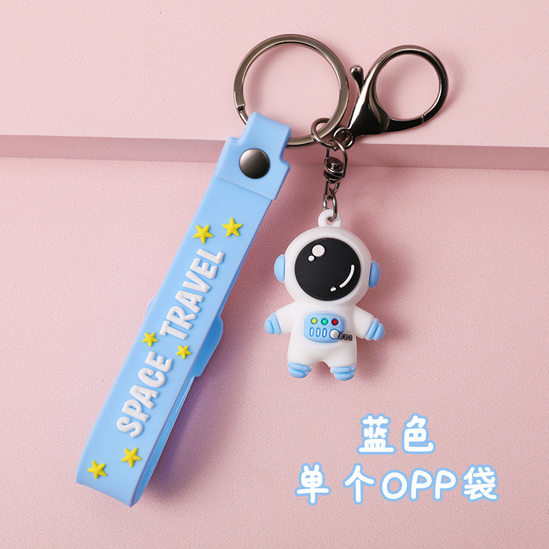 Cartoon Spaceman Astronaut Flashing Light Epoxy Keychain Wholesale Bag Pedants Hangings Car Key Ring