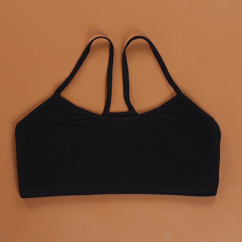 儿童抹胸发育期学生黑色背心内衣演出吊带中大童少女文胸舞蹈透气