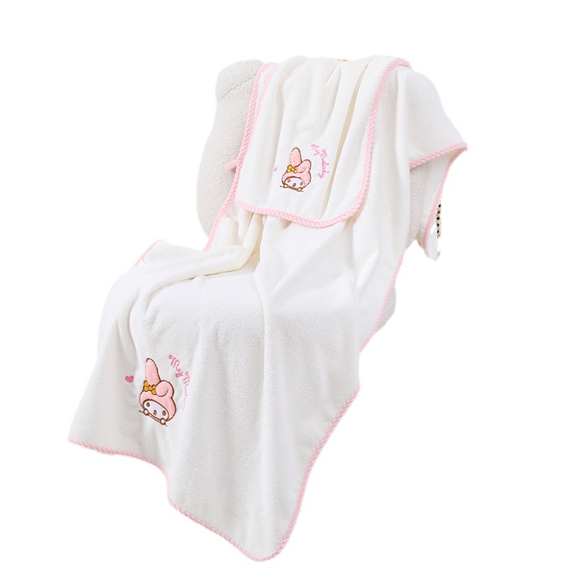 Cross-Border Spot Wholesale Girl Cute Towel Bath Towel Quick-Drying Household Melody Sanrio Set Cartoon Absorbent