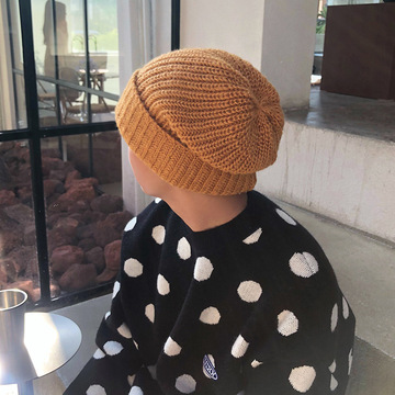 gd权志龙同款帽子男韩版ins保暖加厚针织毛线帽大头围显脸小帽子