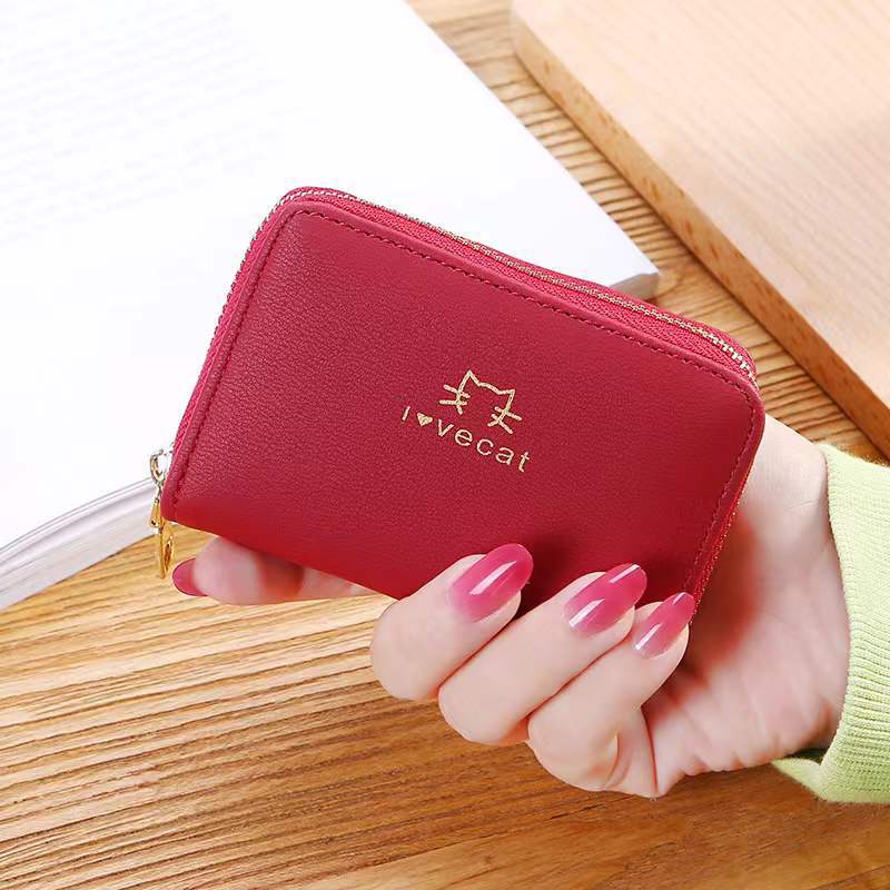 Card Holder New Simple Fashion Expanding Card Holder Women's Zipper Men's and Women's Card Holder Driver's License Package Credit Card Wallet