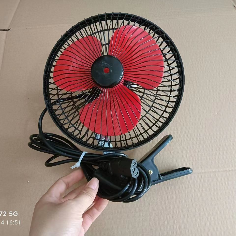 8寸10寸电动车三轮车车载风扇48v60v带夹风扇强力大风摇头扇空调