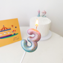 渐变生日蜡烛个性创意彩色糖果蛋糕派对气氛数字装饰摆件易易