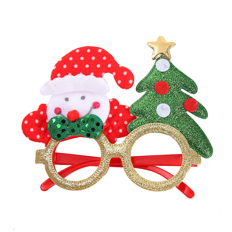 Cross-Border Christmas Decoration Glasses Led Luminous Glasses Frame Children's Christmas Gift Toys Factory in Stock Wholesale