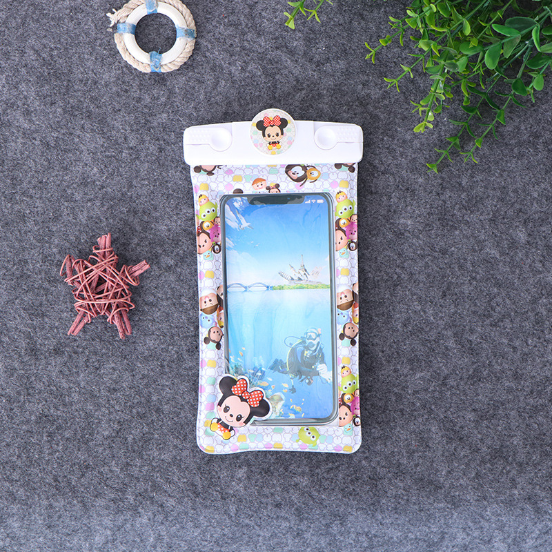 Manufacturer Touch Screen Transparent Waterproof Phone Set Swimming Beach Pvc Cartoon Quicksand Inflatable Floating Mobile Phone Waterproof Bag