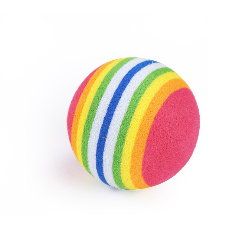 Rainbow Toy Ball Cat Solid Elastic Ball Pet Supplies Kitten Puppy Ball Toy Cat Teasing Ball Eva Floating Water