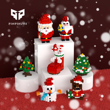 跨境兼容乐高圣诞系列微颗粒拼装积木玩具模型摆件9049-9055批发