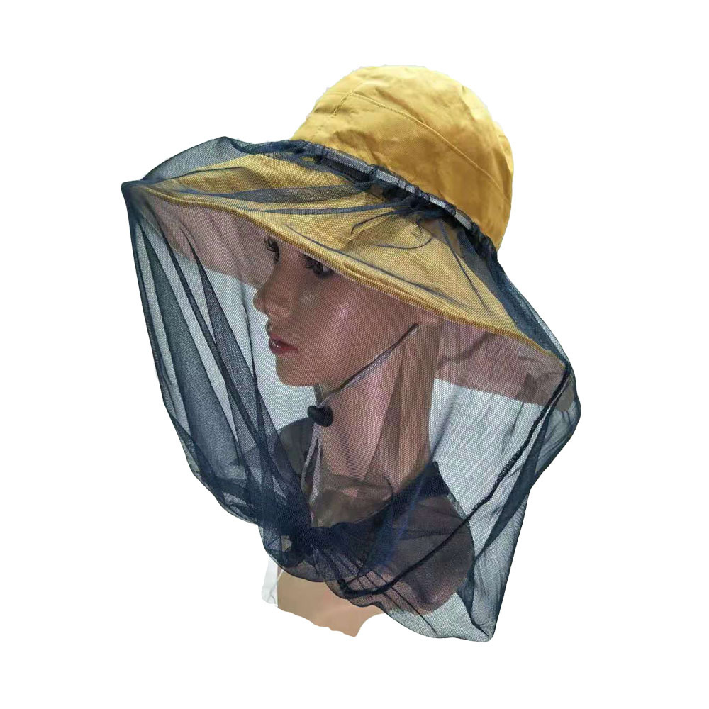 夏季户外防蚊头套养蜂帽 钓鱼防晒网纱面罩 休闲帽子防护空顶网帽