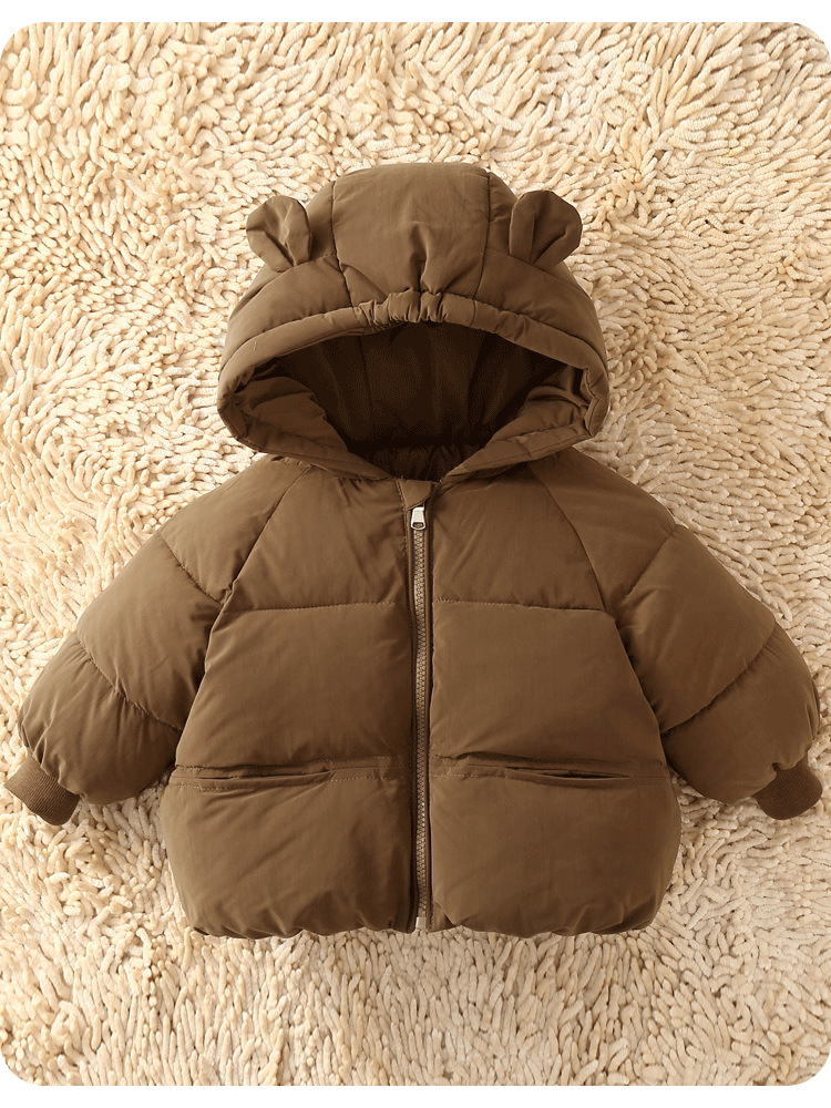 2023 New Babies' Cotton-Padded Clothes Winter Thicken Thermal Men's and Women's Baby Cotton Clothes Hooded Autumn and Winter Korean Style Kids' Overcoat