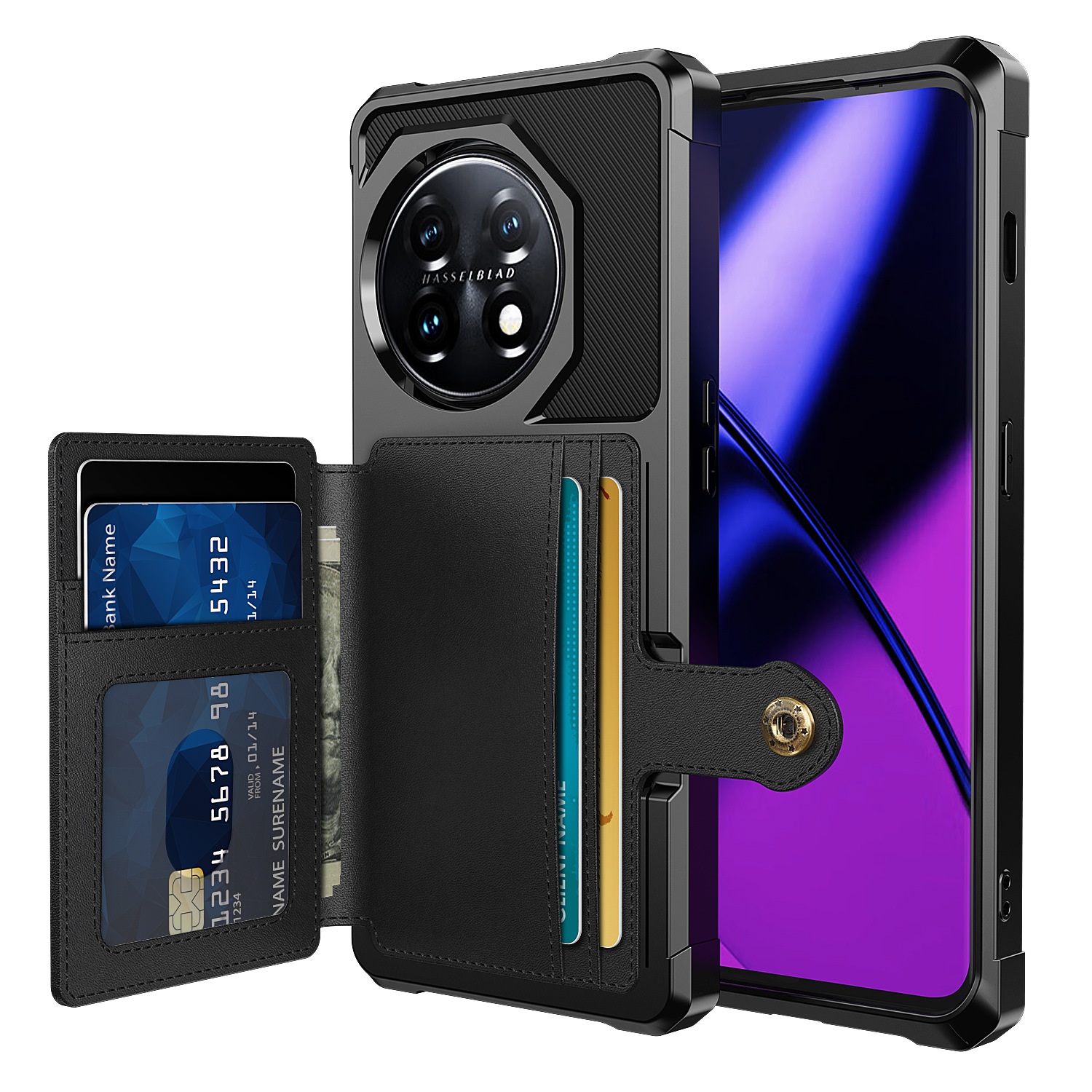 适用于一加 oneplus11手机壳 插卡钱包磁吸支架防摔保护套一加11