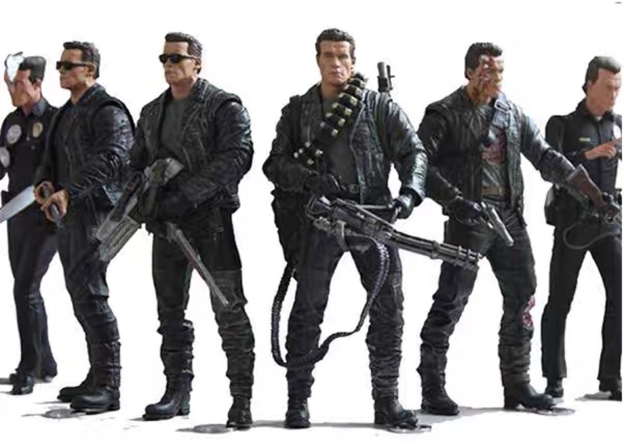 7寸终结者5创世纪t800t1000骨架施瓦辛格模型人偶玩具