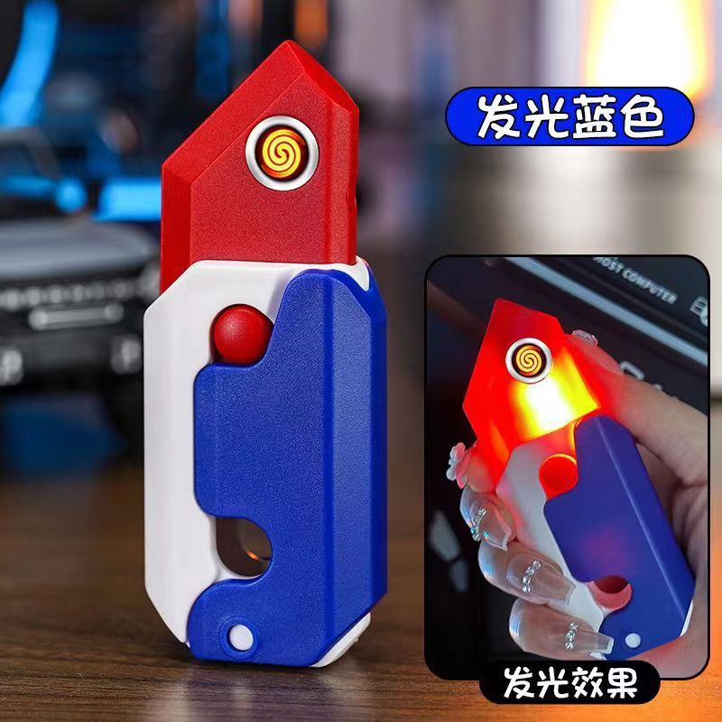 Radish Knife Charging Lighter Decompression Luminous Toy Same Lighter Cigarette Lighter Xiaohongshu Same Style