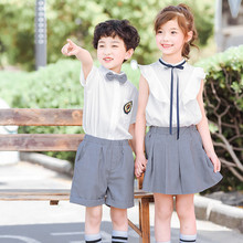 幼儿园园服2022夏装男女童短袖套装中小学生英伦风校服儿童表演服