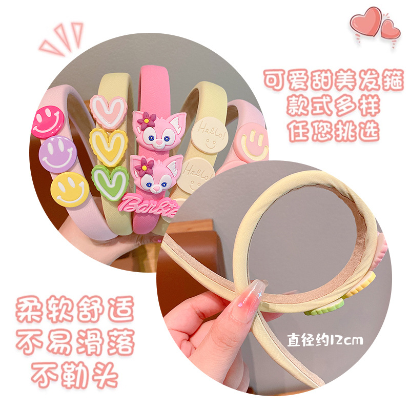 New Children's Smiling Face Headband Girls Headdress Hairpin Broken Hair Organize Fantastic Headband Not-Too-Tight Girl's Hair Accessories