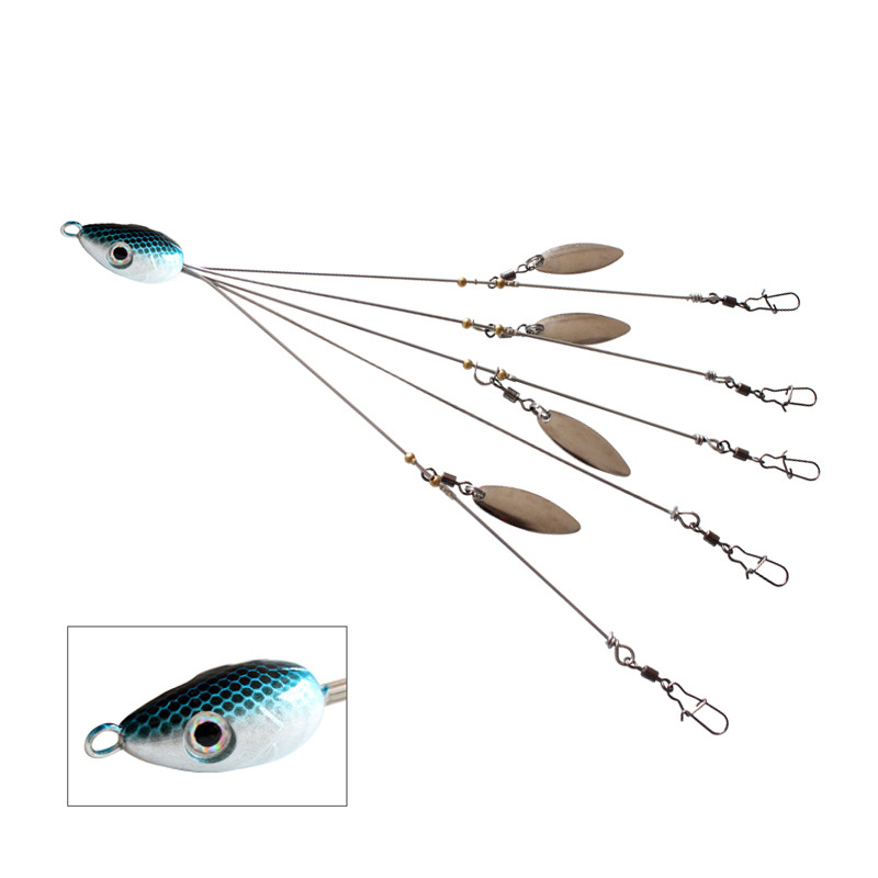 Ilure Fishing Gear Alabama Group Attack Fishing Set with Sequins 5 Claws 18G Bionic Lure Sea Fishing Bait