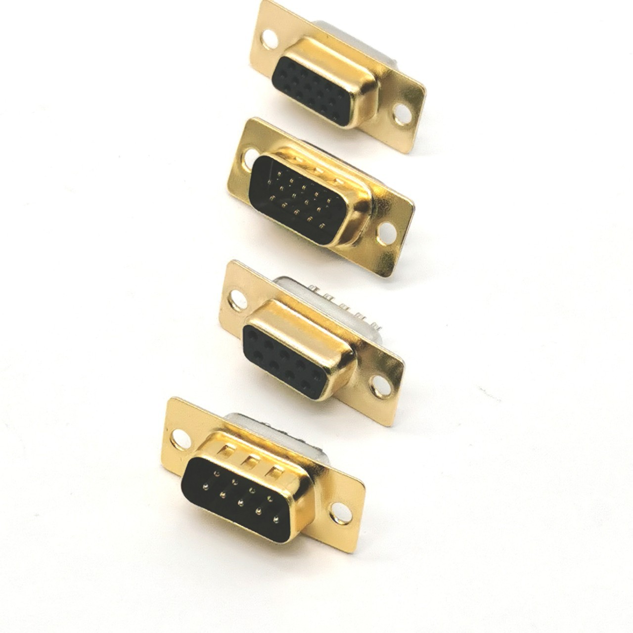 VGA三排HDD15PllN公母焊线铁壳镀金