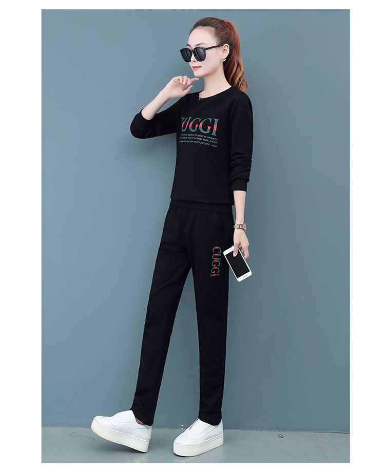 纯棉运动套装女春秋季时尚韩版宽松卫衣大码女装秋装广场舞休闲服