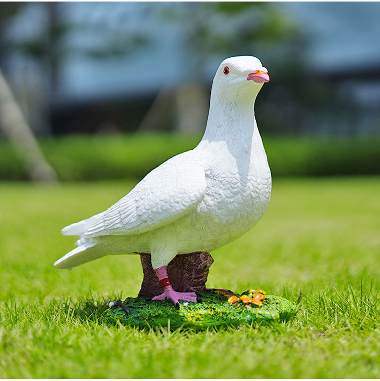 仿真白鸽子工艺品模型创意装饰树脂摆件雕塑小鸟花园庭院别墅摆设