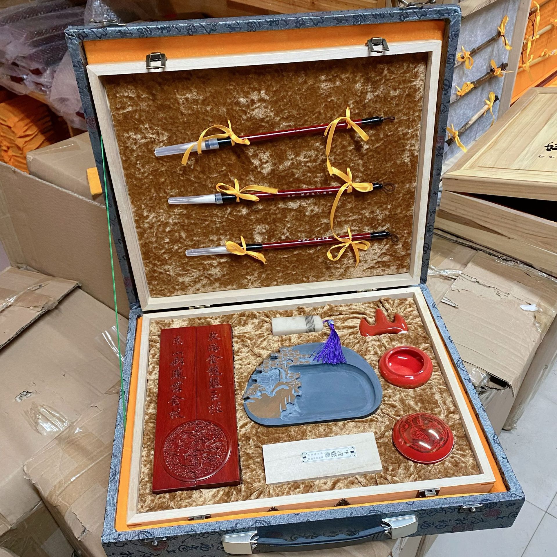 文房四宝套装礼盒装 送礼佳品学生初学者毛笔书法练习套装印logo