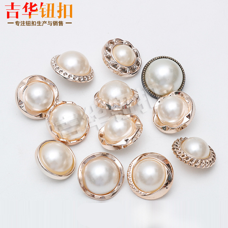 resin hand sewing button plating faux-metallic button classic style button pearl buckle coat resin button in stock wholesale