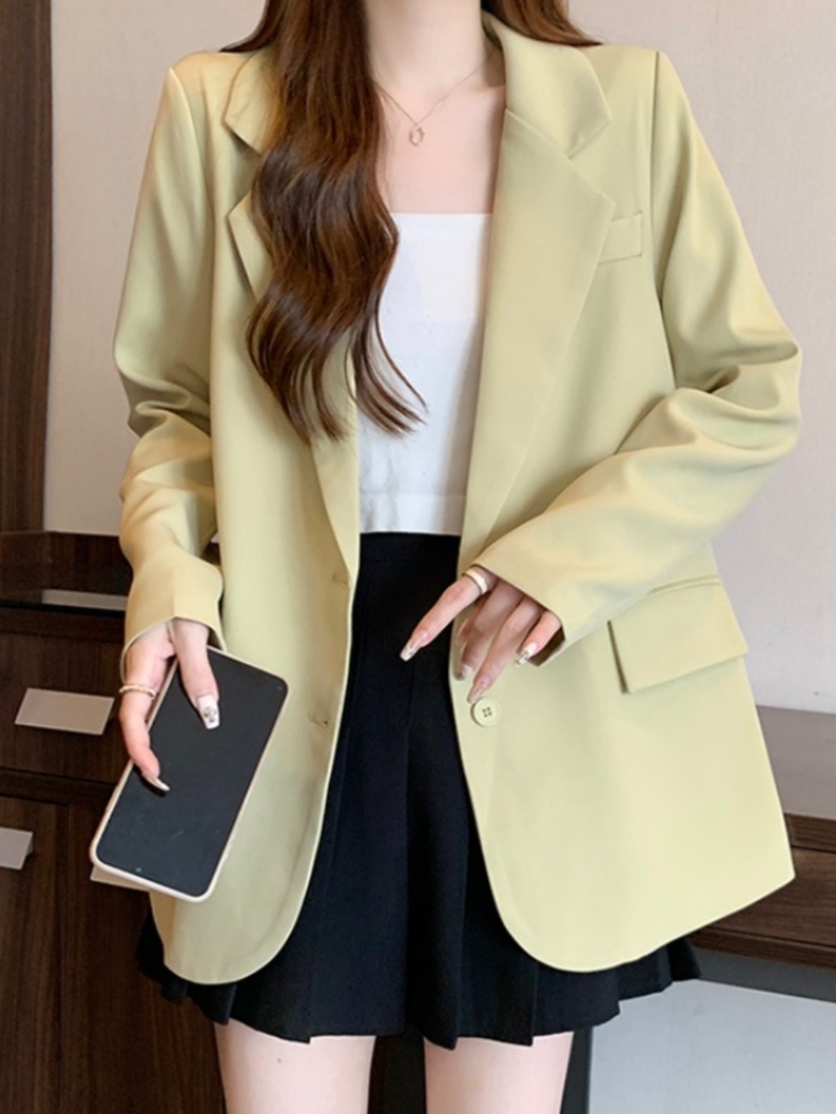 正肩翻领休闲西服外套女春装大码胖mm韩系感气质显瘦西装上衣