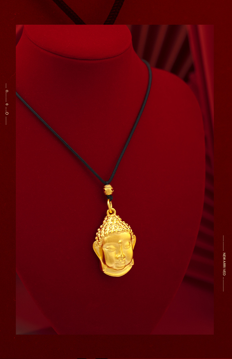 金版男女同款大佛头吊坠越南沙金网红款精品仿3d佛头项链挂坠批发