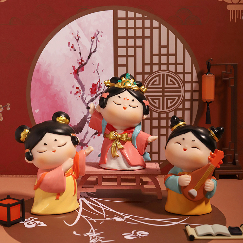 Chinese Fashion Cartoon Ancient Palace Girl Fun Blind Box Hand-Made Wholesale Desktop National Fashion Pvc Doll Ladies Ornaments