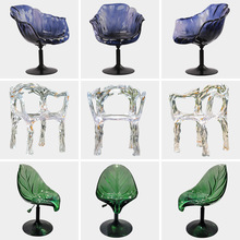 环氧树脂椅子展览别墅轻奢家具凳子透明树脂酒吧台创意花瓣椅子