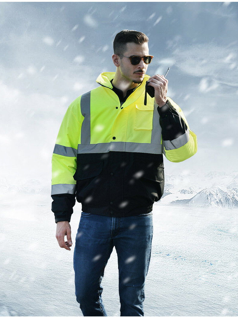 sfvest反光棉衣交通安全棉袄高速公路政大衣服骑行外套男冬季防寒