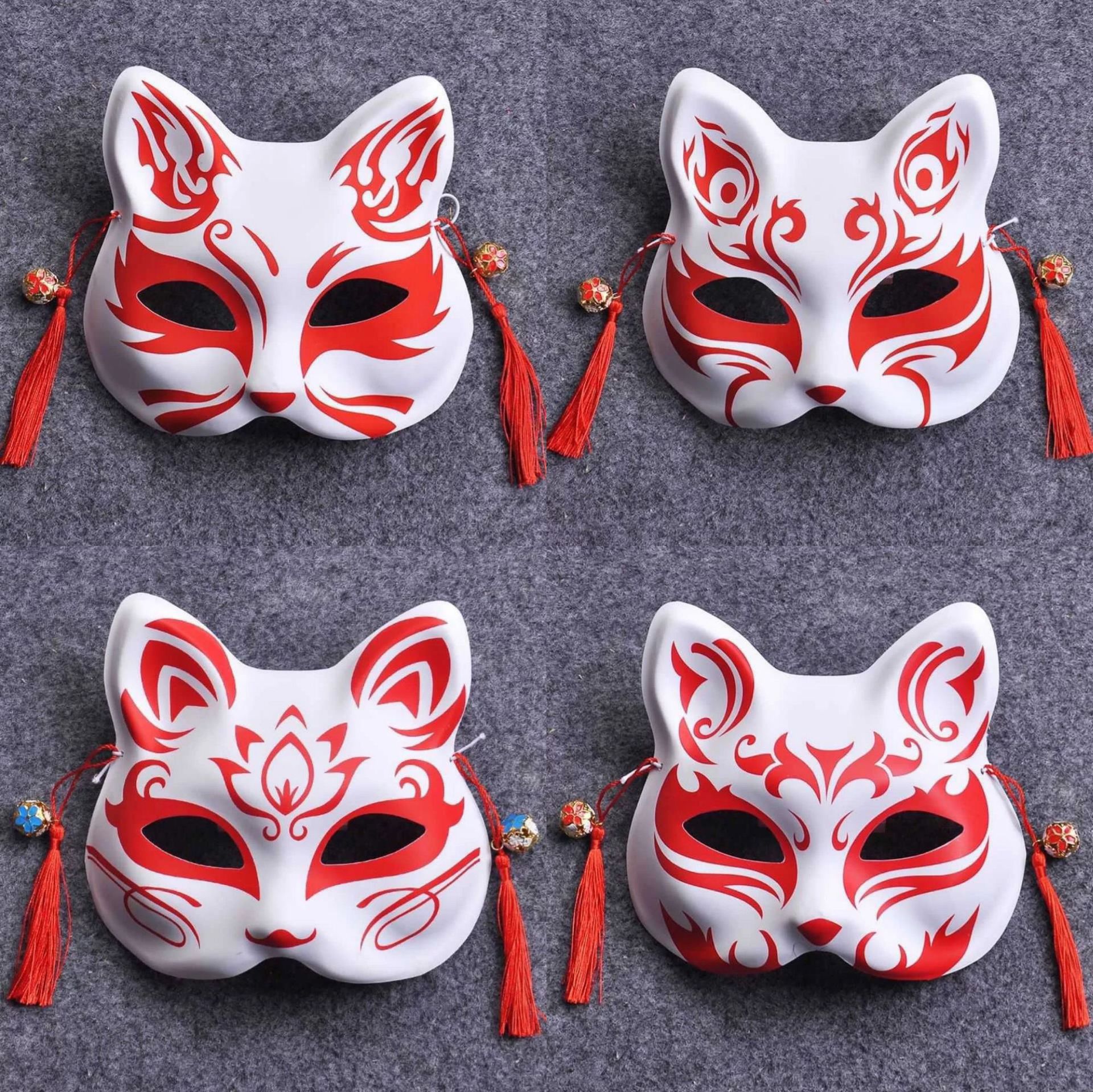 抖音网红同款半脸猫 和风狐狸面具 日式动漫男女面具酒吧舞会道具