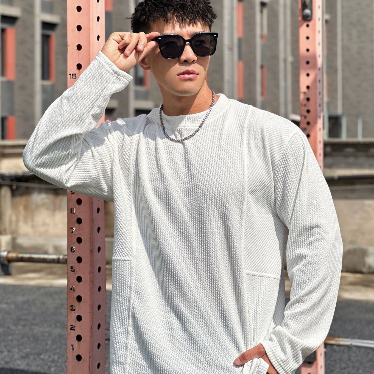 新款秋季男士休闲时尚长袖衫跑步健身户外篮球训练宽松运动长袖t