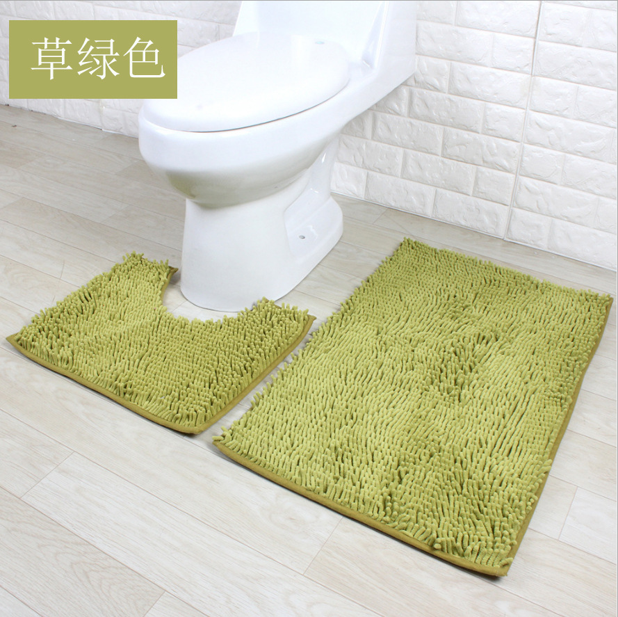 Encrypted Chenille Plush Carpet Bathroom Two-Piece Floor Mat Bathroom Absorbent Non-Slip Floor Mat Factory Supply