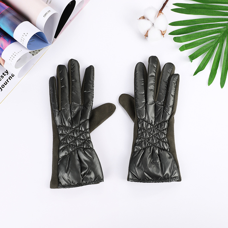 New Autumn and Winter Gloves Women's Riding Gloves Micro Velvet Warm Gloves Fashion Non-slip Gloves Cotton Gloves