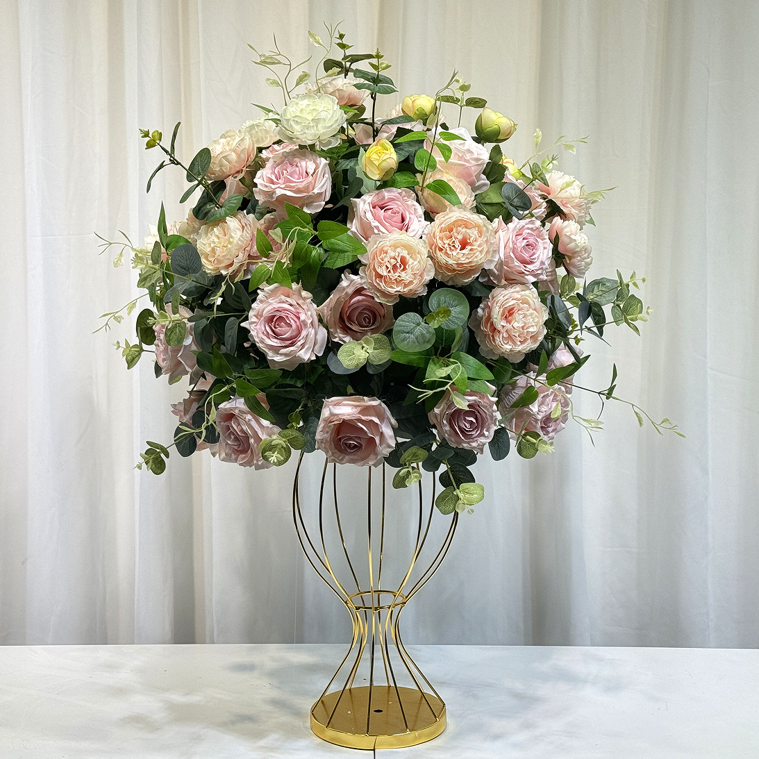 新款欧式花球 婚礼舞台t台几何架布置路引花橱窗展厅餐桌装饰假花