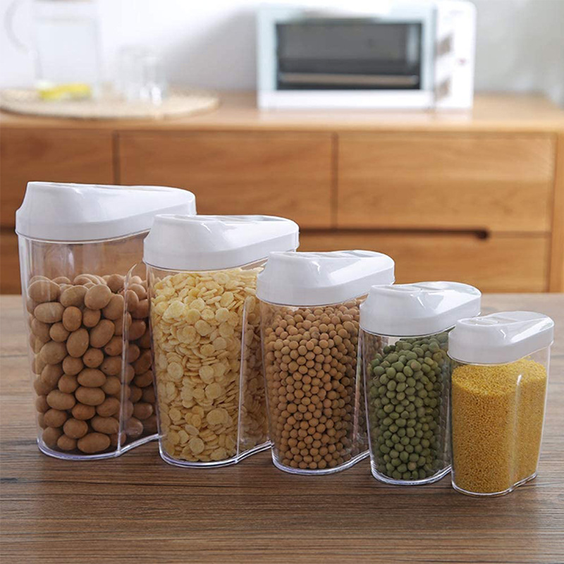 Plastic Sealed Jar Grains Jar Snack Nut Spice Coffee Jar Household Transparent Kitchen Grains Storage Box