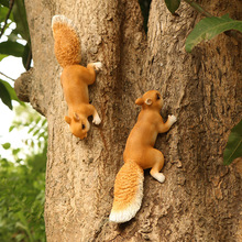 仿真动物小松鼠雕塑挂件庭院摆件园林景观装饰松鼠道具树脂工艺品