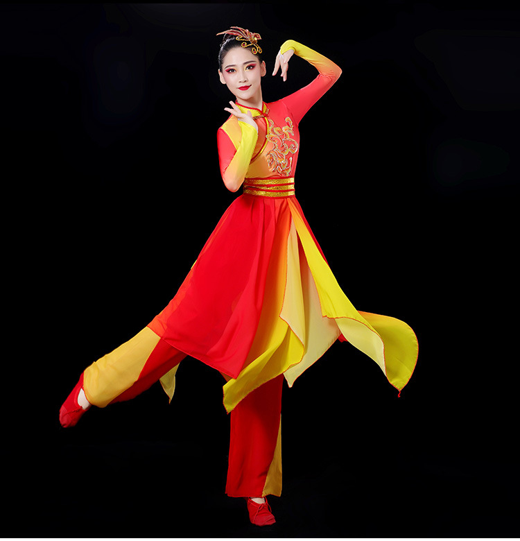 打鼓演出服装女新款中国风秋冬喜庆大鼓水鼓腰鼓队锣鼓舞蹈服套装