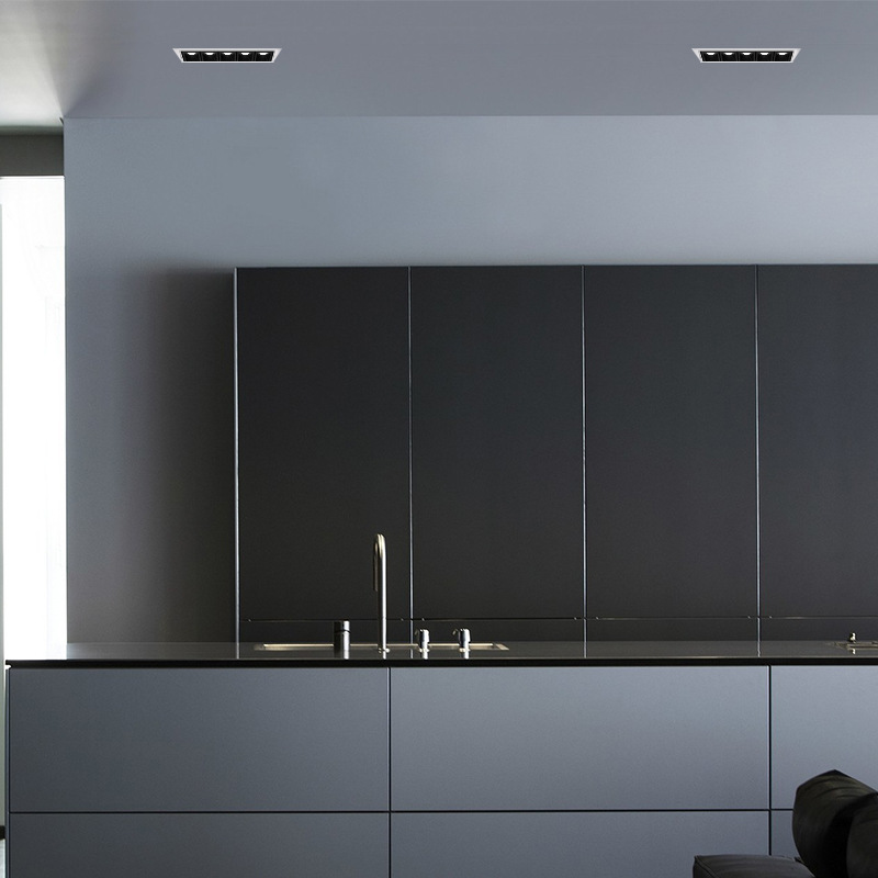 led格栅射灯可调角嵌入式线条灯长方形线性格子灯天花斗胆灯 科锐