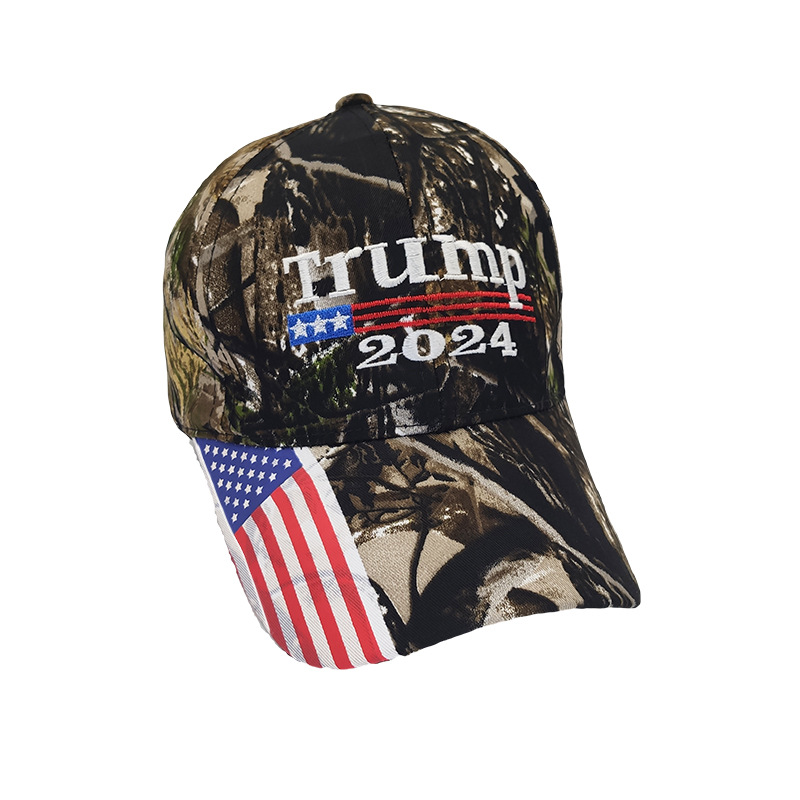 Foreign Trade Hot Selling Adult 2024 American Hat Men and Women Camouflage Baseball Cap Election Campaign Hat