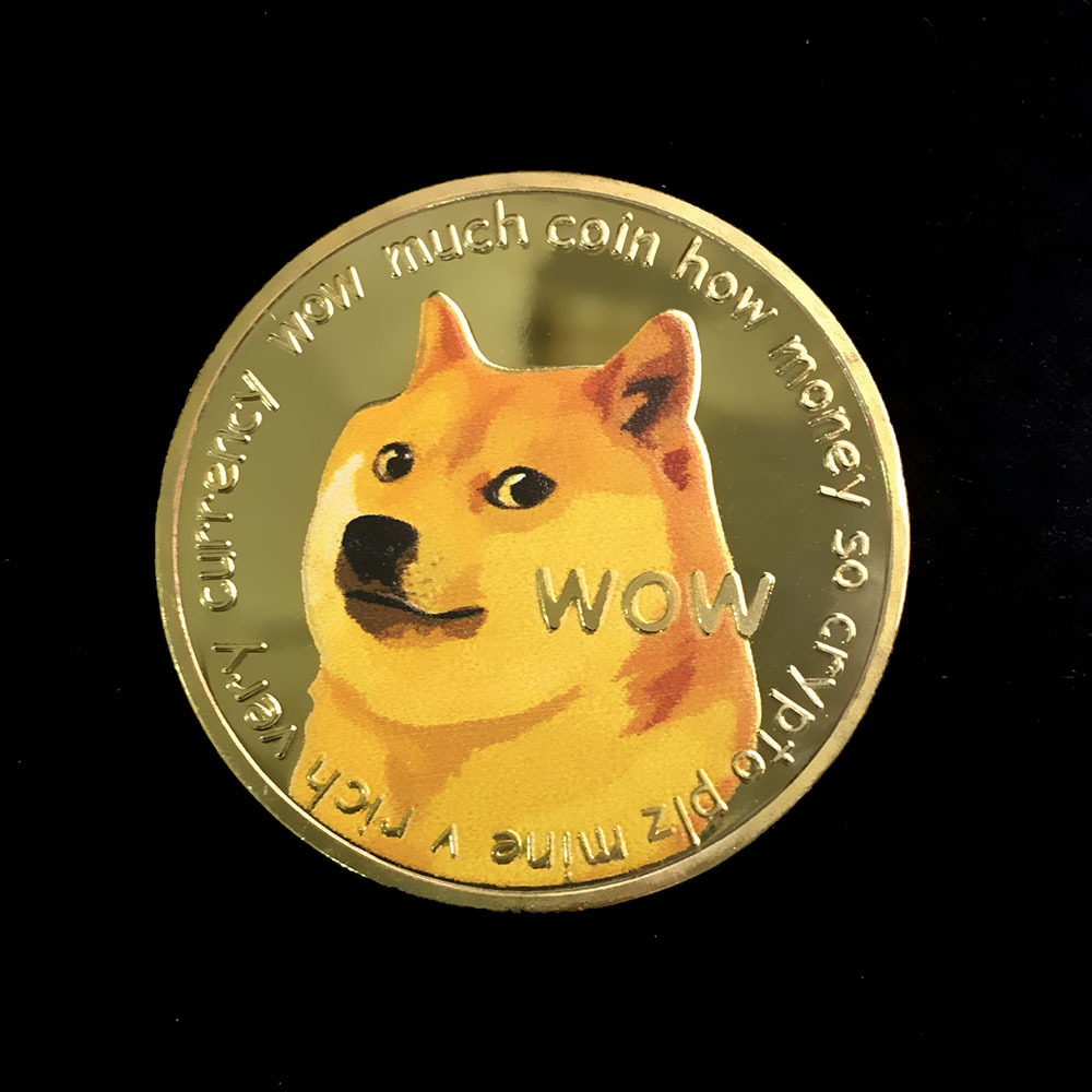 厂家批发狗狗币单面uv彩印狗币新款纪念币货币动物徽章纪念章